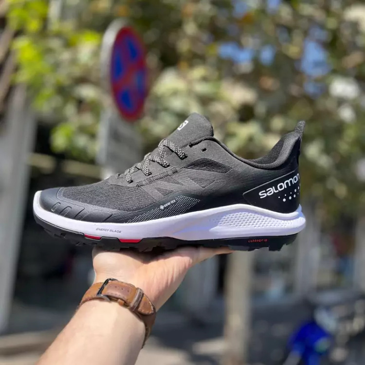 کفش روزمره سالامون مدل OUT pulse GTX ضدآب مشکی زیر سفید